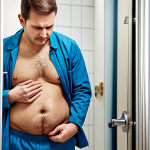 Self-Check for Hernia**

"A person standing in front of a mirror, examining their abdomen for signs of a hernia, fully clothed in comfortable clothing, bathroom setting, safe for work, appropriate content, perfect anatomy, natural proportions, family-friendly, medical illustration style."

**