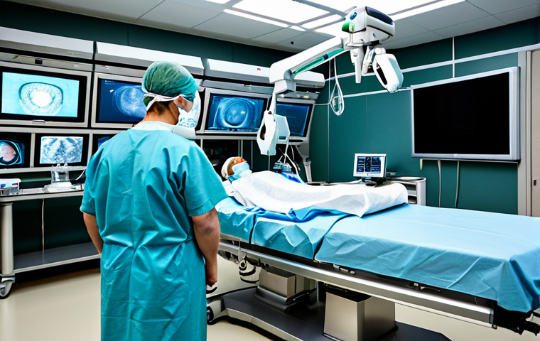 소화기 외과 치료법 - Minimally Invasive Surgery**

"A modern operating room showcasing a da Vinci surgical robot performi...