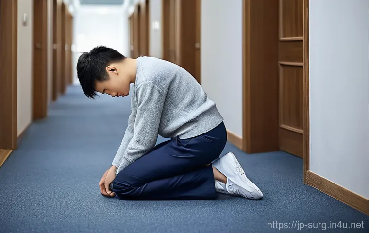 맹장염 증상 변별법 - **Initial Vague Discomfort - "Something feels off."**
    A young person (appearing to be in their 2...