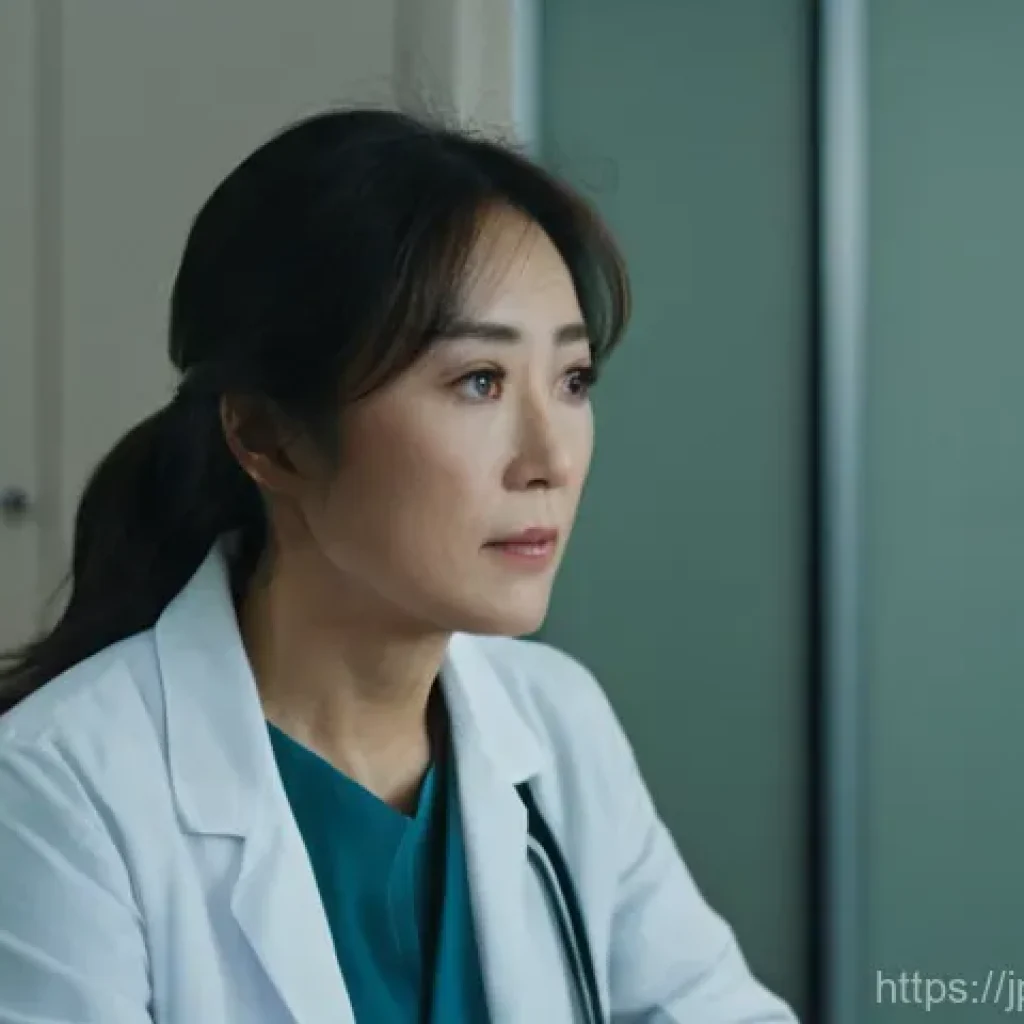 위암 수술 후기 사례 - **Prompt 1: The Weight of Diagnosis**
A realistic, cinematic shot of a Japanese woman in her lat...